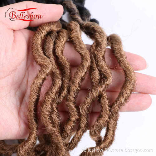 Hot sell 18 inch 24 stands 100g synthetic ombre dreadlock hair braids gypsy locs types of faux locs